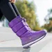Woman Chunky Womens Shoes For Snow Boots Half High Moon Platform Mid Calf Round Toe Big Red Waterproof With Chic Point_desvips.com