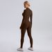RUANTUTU Women's Winter Fleece-Lined Full-Length Yoga Bodysuit - Long Sleeve Thermal Workout Jumpsuit, Stretchy Gym Wear For Women (Black, Dark Gray)_desvips.com