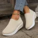 New Fashion Women Mesh Breathable Vulcanized Sneakers Woman Platform Solid Color Casual Ladies Wedges Walking Shoes_desvips.com