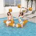 Inflatable Bumper Ride - Adult Water Game Toy With Wooden Texture Seat, Floating Battle Stick For Pool Party & Beach Fun_desvips.com