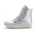 Cross border Couple High Top Shoes Thick Bottom Lace up Side Zipper Women's Shoes Large Size Fashion Shoes_desvips.com