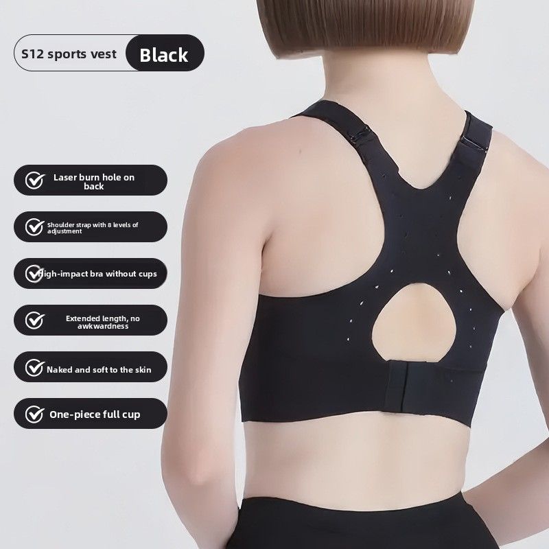 Xinyu Clothing Non-Cup Integrated High-Strength Shockproof Yoga Vest Outer Wear Running Sports Bra For Women_desvips.com