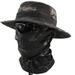 Camouflage Boonie Sun Protection Mask Summer Men's Breathable Quick-Dry Headgear Outdoor Hiking Cycling Round Brim_desvips.com