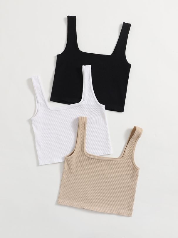 3-Pack Strapless Wide Shoulder Strap Base Vest Girls, Beautiful Back Camisole, Inner Wear Outer Wear, Suitable For_desvips.com