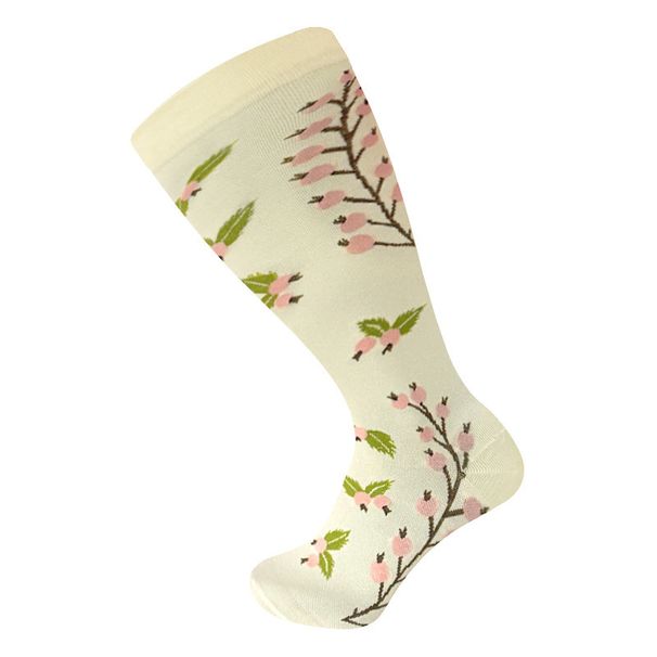 Sports Socks Plus Size Floral Series Compression Socks High Elasticity Fitness Running Calf Socks_desvips.com