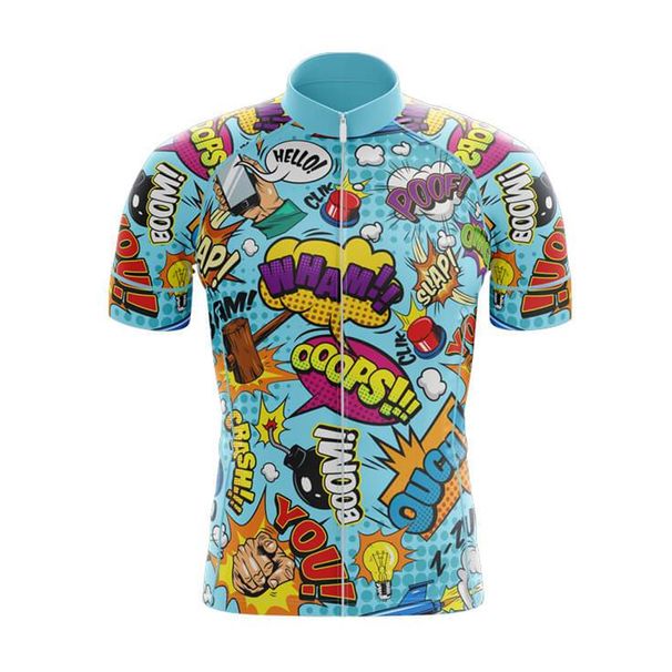 Comic Blue Summer Men's Cycling Suit Cycling Jersey Bib Shorts Gel Breathable Pad Maillot Ciclismo Hombre Bicicleta De Montaña_desvips.com
