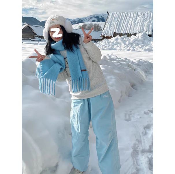 Autumn Winter Outdoor Waterproof Ski For Men Women, Dopamine Hiking And Mountaineering Fleece-lined Assault Pants,_desvips.com