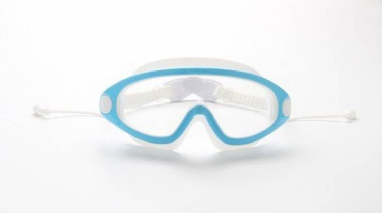 Swimming goggles Adult large frame electroplated waterproof and anti-fog one-piece earplugs Large vision protective swimming goggles for men and women_desvips.com