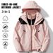 001 Outdoor Jacket 3-in-1 Men's Autumn Winter Thickened Coat Windproof Water-Repellent Two-Piece Set Mountaineering Suit_desvips.com