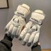 Gloves For Cycling Windproof Skiing Winter Women Cute Fleece Lined Thickened Warm Cold-Proof Outdoor Waterproof_desvips.com