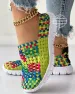Sneakers Women's Colorblock Braided Slip-on Elastic Band Weave Women Flat Shoes Loafers Zapatos De Muje_desvips.com