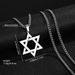 Six-pointed Star Stainless Steel Necklace For Men, High-end Niche Fashion, Simple Hollow Pendant, New Product, Unisex_desvips.com