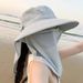 Full Range Outdoor Women's Summer Hat, Large Brim Face Mask, UV Neck Protection Sun Hat_desvips.com