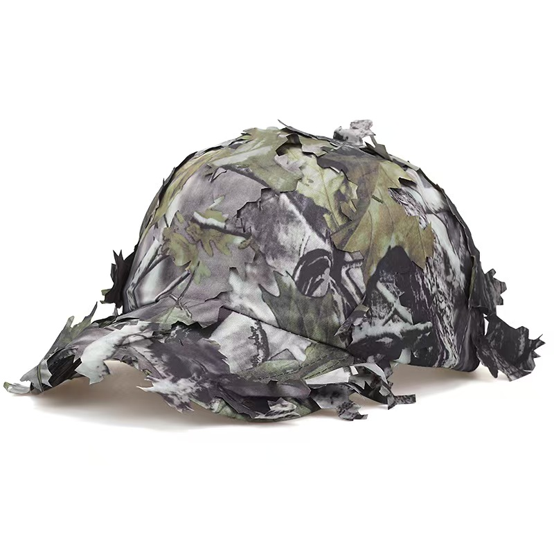 Baseball American Style Outdoor Training Leaf Imitation Duckbill Cap Jungle Camouflage Curved Brim Soft Top Sun Hat_desvips.com