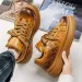 Retro Monogram Chunky Sneakers Men's Leather Platform Casual High End Ultra Light Thin Soft Sole Outdoor Hiking Travel_desvips.com