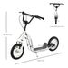 Kinderroller Scooter Tretroller Mit Verstellbarem Lenker, Großen Rädern Und Handbremse Kickscooter 12 Zoll Cityroller Für Jungen Und Mädchen Ab 5 Jahre Bis 100 Kg Metall Weiß_desvips.com