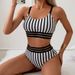 New Bikini Stripe Sexy Split Tank Top High Waist_desvips.com