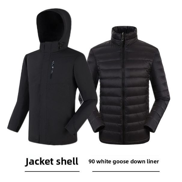 New National Standard Men's And Women's Windbreaker Water-Repellent Windproof Warm Two-Piece Set White Goose Down Inner_desvips.com