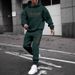 2025 New Sweatshirt And Sweatpants Letter Print Casual Jacket Autumn Winter Fleece Street Fashion Middle-Aged Men's Set_desvips.com