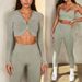 PeakGo In Stock 2023 Autumn Winter New Sand Washed Seamless Yoga Women's Long Sleeve Sports Fitness Suit Five-Piece Set_desvips.com