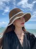 Face-Slimming Hat For Women, Woven Pearl Straw Summer Thin Sunshade, Protection, Beach Fisherman Sun Hat, Cool_desvips.com