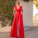 new slim jumpsuit high waist slimming jumpsuit straight wide leg pants for women_desvips.com
