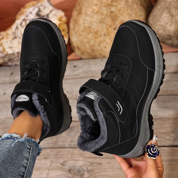 2025 Winter New Cotton Boots Popular Velvet Thickened Non-slip Warm Thick-soled Snow Boots_desvips.com