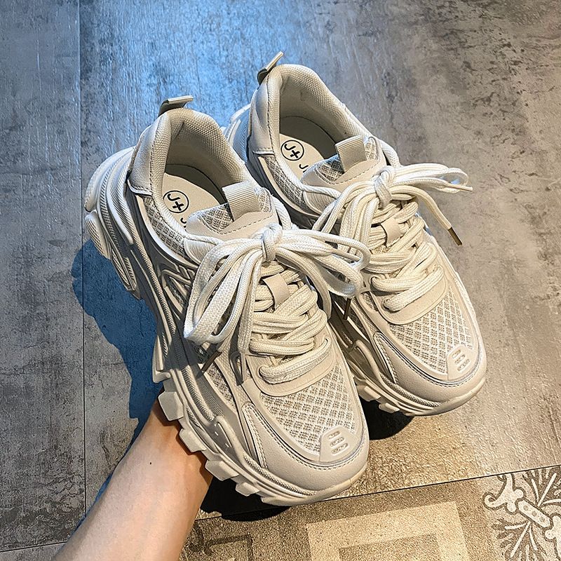 Women's Thick Soled Dad 2025 New Summer Breathable Mesh Small Casual Running Sports Shoes_desvips.com