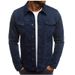 Men's Casual Solid Color Jacket Cardigan Button Cargo Jacket_desvips.com