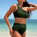 2025 New One Shoulder Swimsuit Women's European And American Cross Border Quick Drying Split Sexy Bikini Swimsuit Bikini Wholesale_desvips.com