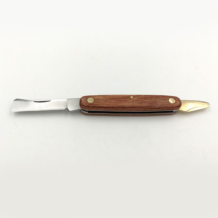 Electrician's Grafting Pocket Wooden Handle Knife, Double-edged Folding Knife_desvips.com