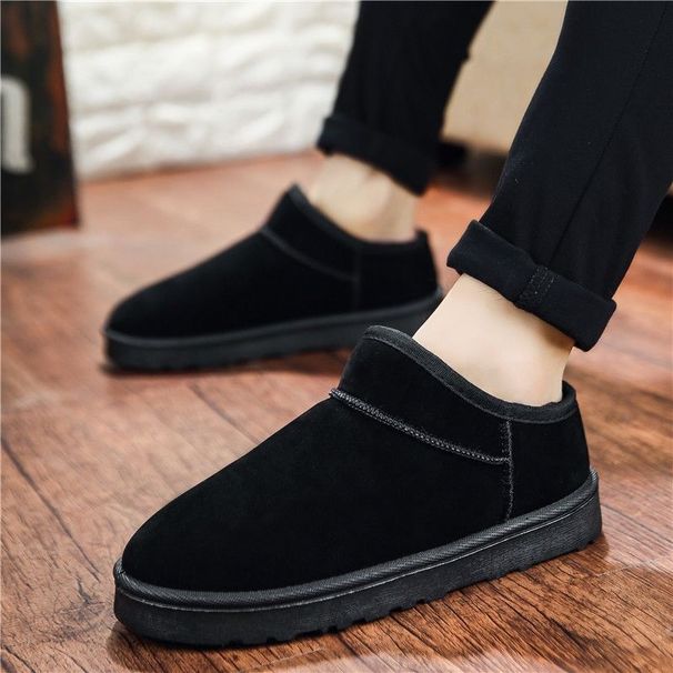 Men's Shoes With Winter Warmth And Thick Veet Northeast Snow Boots, Lazy Bread Shoes, Couple Cotton Boots_desvips.com