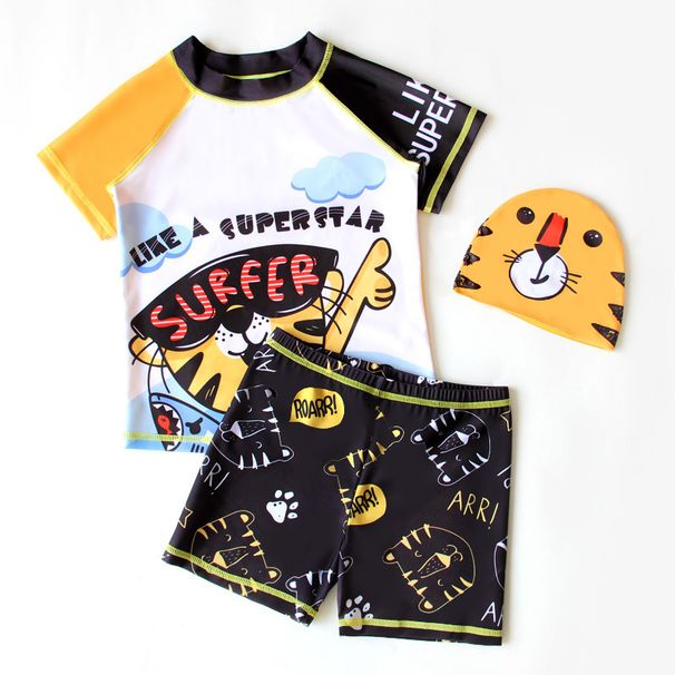 New Children's Swimsuit, One-piece Two-piece, For Kids Aged 3-12, Boys And Girls, Student Swimming Training Set_desvips.com