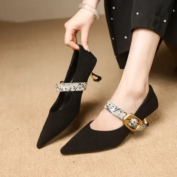 High Heel Sandals For Women: Elegant France-Style Pointed Toe Strappy Stilettos Black A6cb_desvips.com