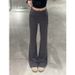 Navy Blue Flared Yoga Pan For Women, Autumn 2025 New American Style Low Waist Slimming Petite Hip Lift Spor_desvips.com