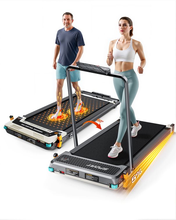 EU Stock Home Use Dual-function Walking Pad With Foot Massage Customizable Multifunctional Treadmill Fold-up Treadmill_desvips.com