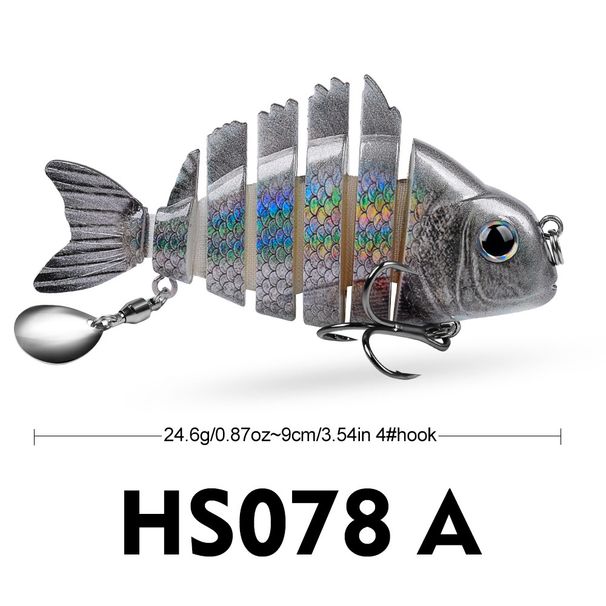 6-Section Multi-Section Fish Sea Fishing With Spinner Sequins 9cm 24.6g Bass Lure_desvips.com