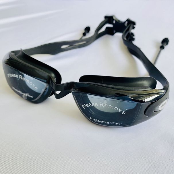 Myopia Degree HD Waterproof Anti-Fog Glasses For Men And Women Large Frame New Model With Earplugs Swimming Goggles_desvips.com
