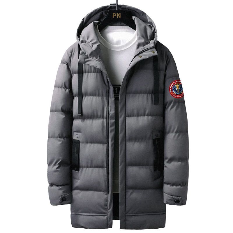 Cross-border Winter European And American Men's Thickened Warm Medium And Long Hooded Clothes Tiger Head Chapter Boy Loose Coat Men_desvips.com