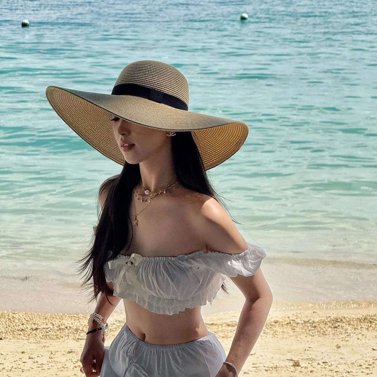 Straw For Women Summer 2025 New Wide Brim French Vacation Style Beach Sunshade Sun Hat_desvips.com