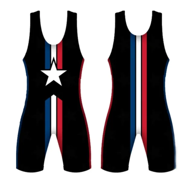 The Usa Wrestling Singlet Suit One Piece Bodysuit Professional Triathlon Skinsuit Mens High Elastic Sleeveless_desvips.com