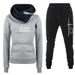Women's Clothing Women's sweater suit, hoodie, two piece set, electrocardiogram, love map, trendy new style, women's trousers, long sleeves_desvips.com