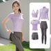 Yoga Clothing Women Summer Sports Wear Fitness Loose Quick-Dry Top With Pocket Running Set For Morning Run_desvips.com
