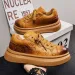 Retro Monogram Chunky Sneakers Men's Leather Platform Casual High End Ultra Light Thin Soft Sole Outdoor Hiking Travel_desvips.com