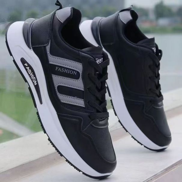 Spring Nw Styl Mn's Sport Brathabl Lathr Surfac Anti-slip Watrproof Casual Shos Round To Flat Hl_desvips.com