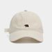 Polar Bear Embroidered Baseball Hats For Men And Women, Wide Brims To Show Face, Small Retro Hats, Soft Top Duck Tongue_desvips.com