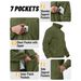 TACVASEN Full Zip Up Green Fleece Thermal Warm Work Coats Mens Zipper Pockets Jacket Hiking Training Outwear Windbreaker_desvips.com