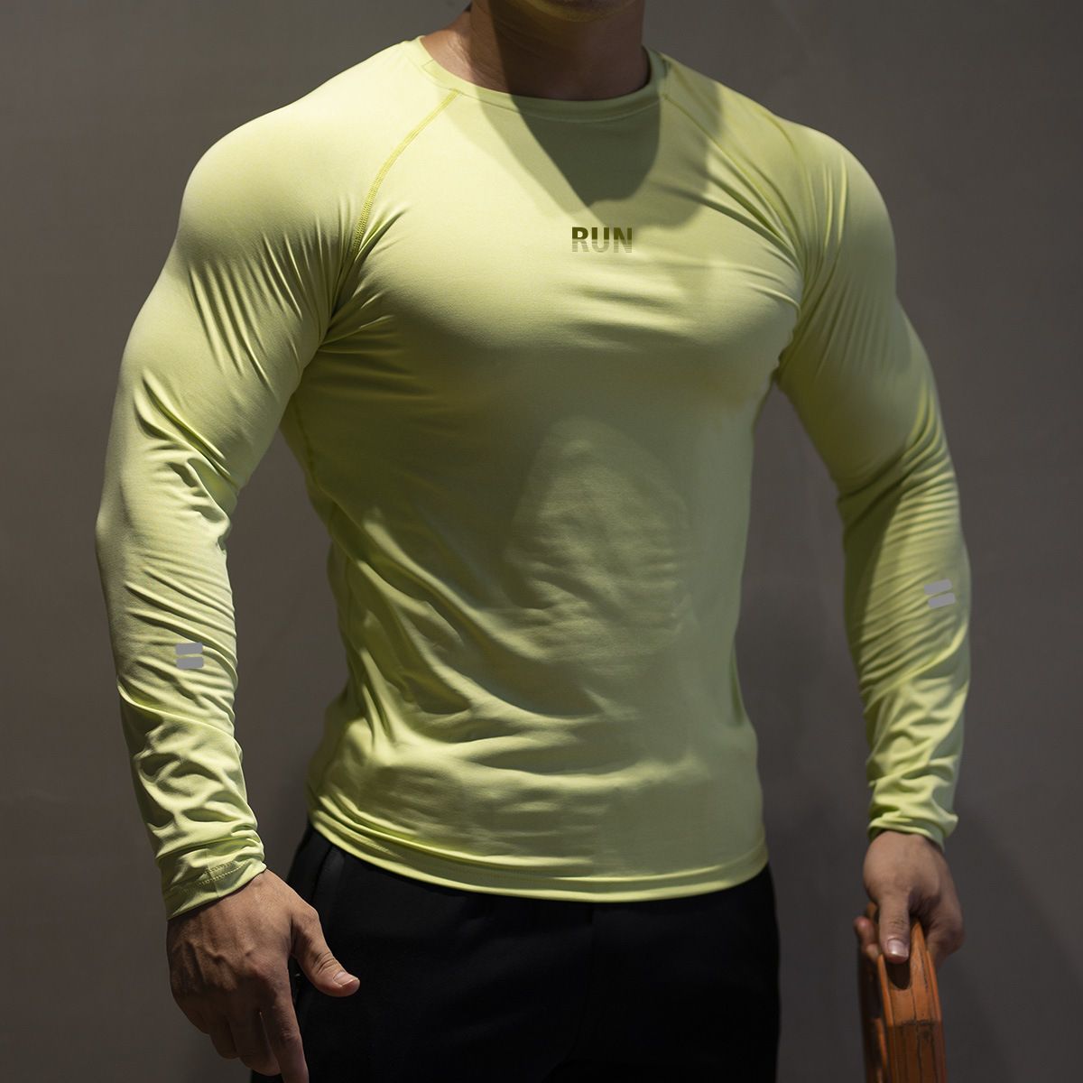 Men's Clothing bottoming men's high elastic spring and autumn sports running long sleeved T shirt fitness mountaineering tide_desvips.com