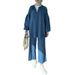 Women's Clothing autumn new women's clothing round neck lantern sleeve loose casual wide leg pants two piece suit_desvips.com
