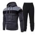 Spring And Autumn Fashion Color Block Patchwork Hooded Running Outdoor Sports Set Men's Sweatshirt_desvips.com